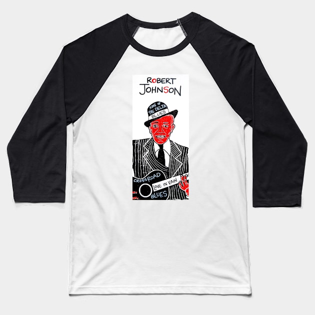 Robert Johnson blues folk art Baseball T-Shirt by krusefolkart